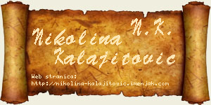 Nikolina Kalajitović vizit kartica